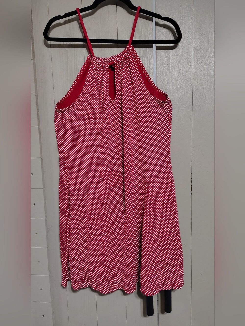 Y2K GUESS Red Polka Dot Halter Neck Dress SIZE XL